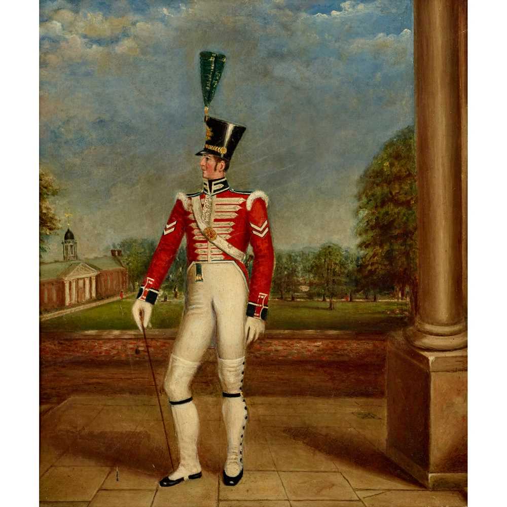 Appraisal: TH CENTURY BRITISH SCHOOL FULL LENGTH PORTRAIT OF A CORPORAL