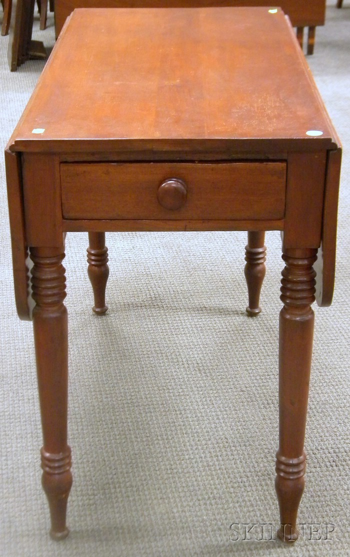 Appraisal: Classical Cherry Drop-leaf Pembroke Table with End Drawer