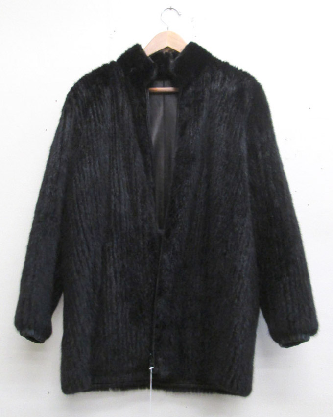 Appraisal: LADY'S MINK AND LEATHER REVERSIBLE COAT black mink fur and