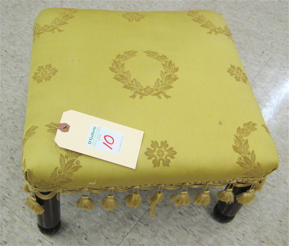 Appraisal: SIGNED WALLACE NUTTING FOOTSTOOL Massachusetts c 's the square mahogany