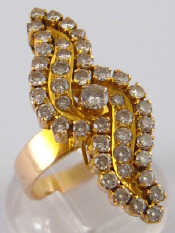 Appraisal: An Art Nouveau style yellow metal tests carat gold diamond