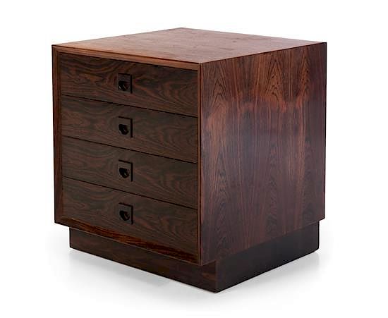 Appraisal: Danish Mid th Century Four-Drawer Nightstand Danish Mid th Century