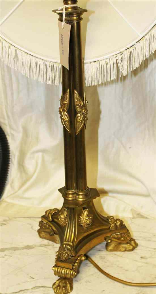 Appraisal: A Victorian ormolu cluster column table lamp in Estimate -