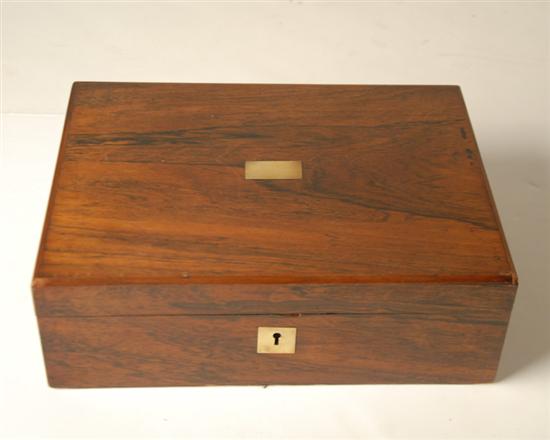 Appraisal: A th C Rosewood Writing Slope with an unengraved brass