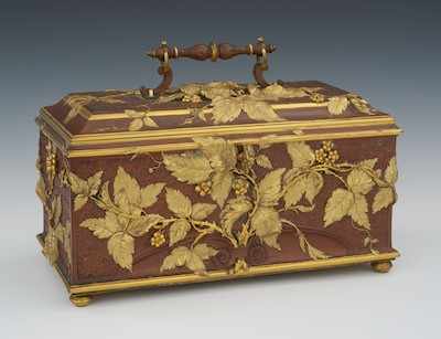 Appraisal: An Aesthetic Movement Gilt Bronze Jewelry Box English Of rectangular