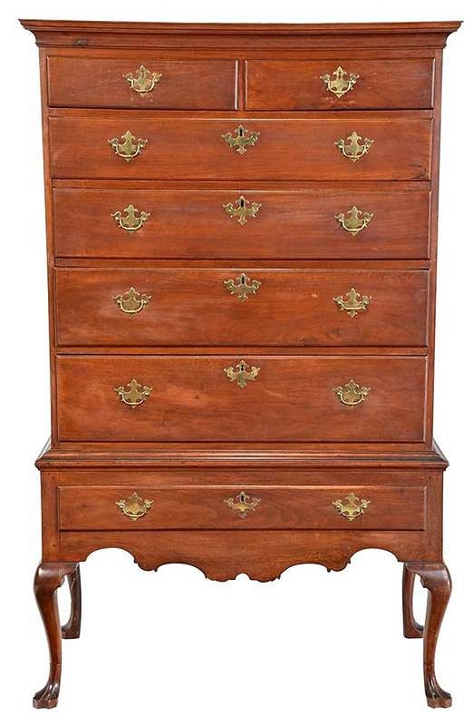 Appraisal: American Chippendale Walnut Chest on Frame possibly Southern th century