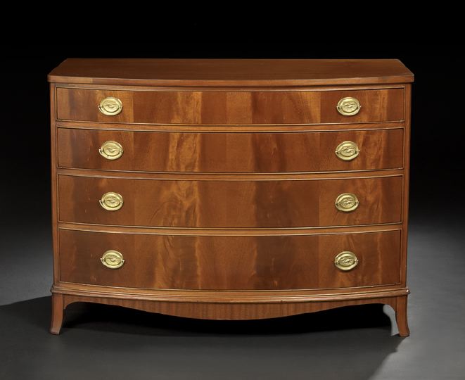 Appraisal: Regency-Style Mahogany Bowfront Chest the bowed top above a conforming