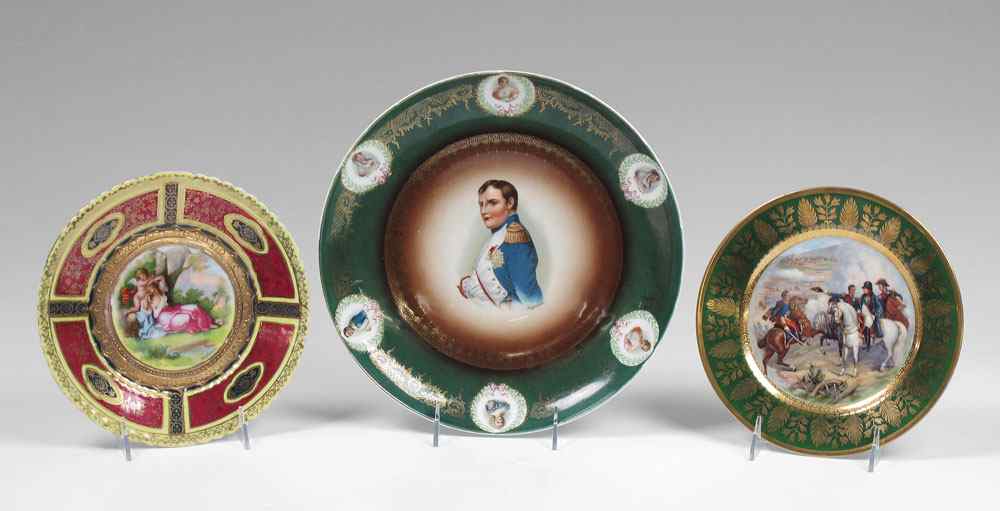 Appraisal: PORCELAIN CABINET PLATES An '' Capo de Monte plate depicting