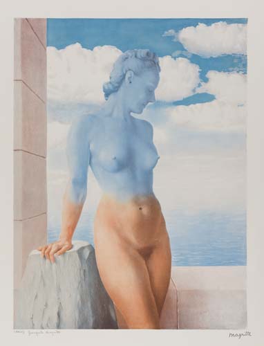 Appraisal: REN MAGRITTE after Magie noir Color lithograph x mm x