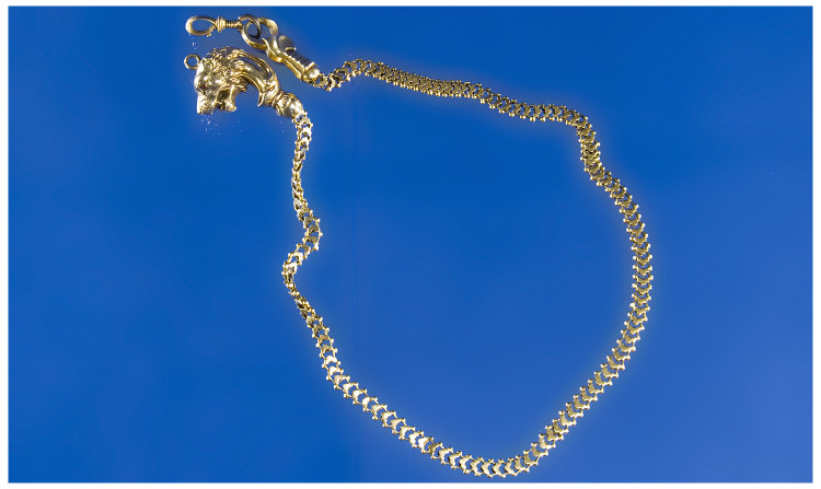 Appraisal: Victorian Fancy Link Necklace The Fastener Realistically Modelled In The