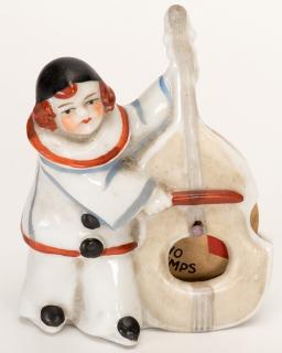 Appraisal: Trump Indicator Clown Playing Bass Violin Circa Porcelain figure of