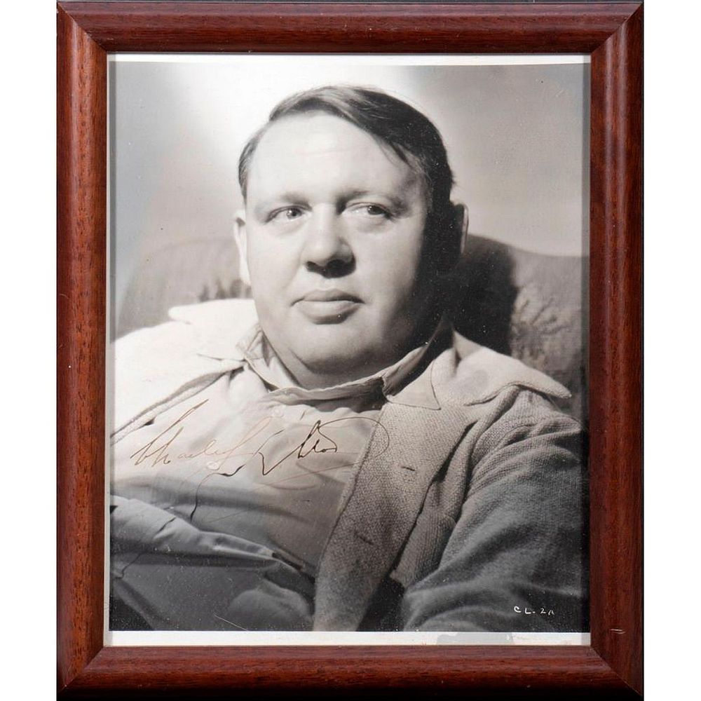 Appraisal: Charles Laughton Original autographed inscribed photograph Size x Condition Showing