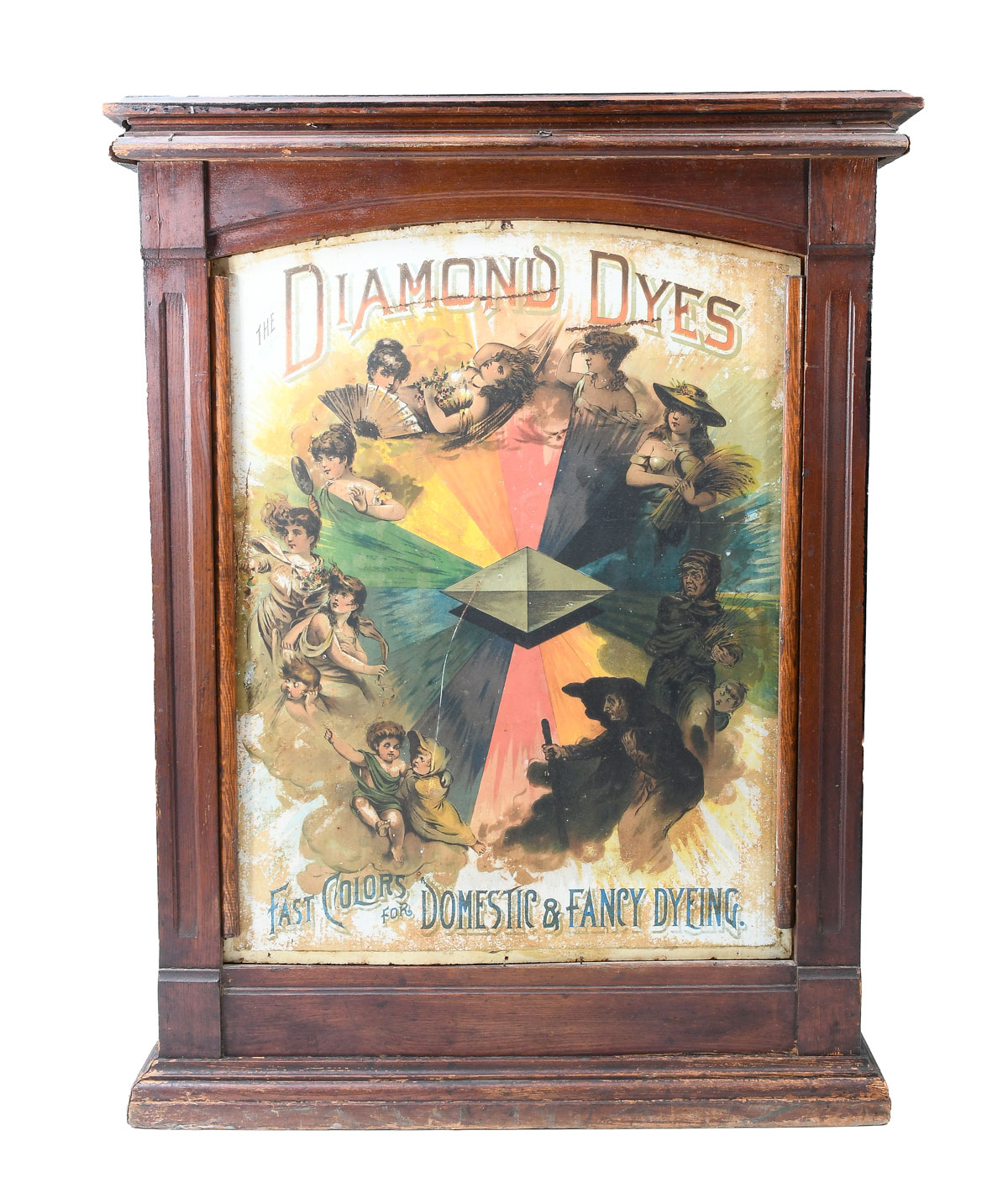 Appraisal: DIAMOND DYES GENERAL STORE DISPLAY CABINET Back doors slide for