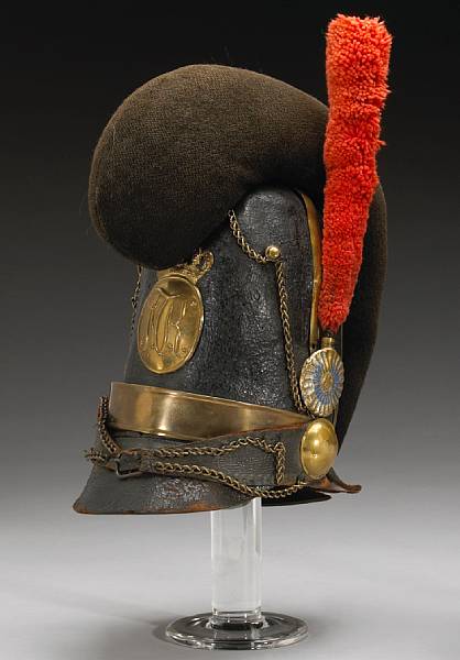 Appraisal: A rare Bavarian Model other ranks grenadier's helmet The tall