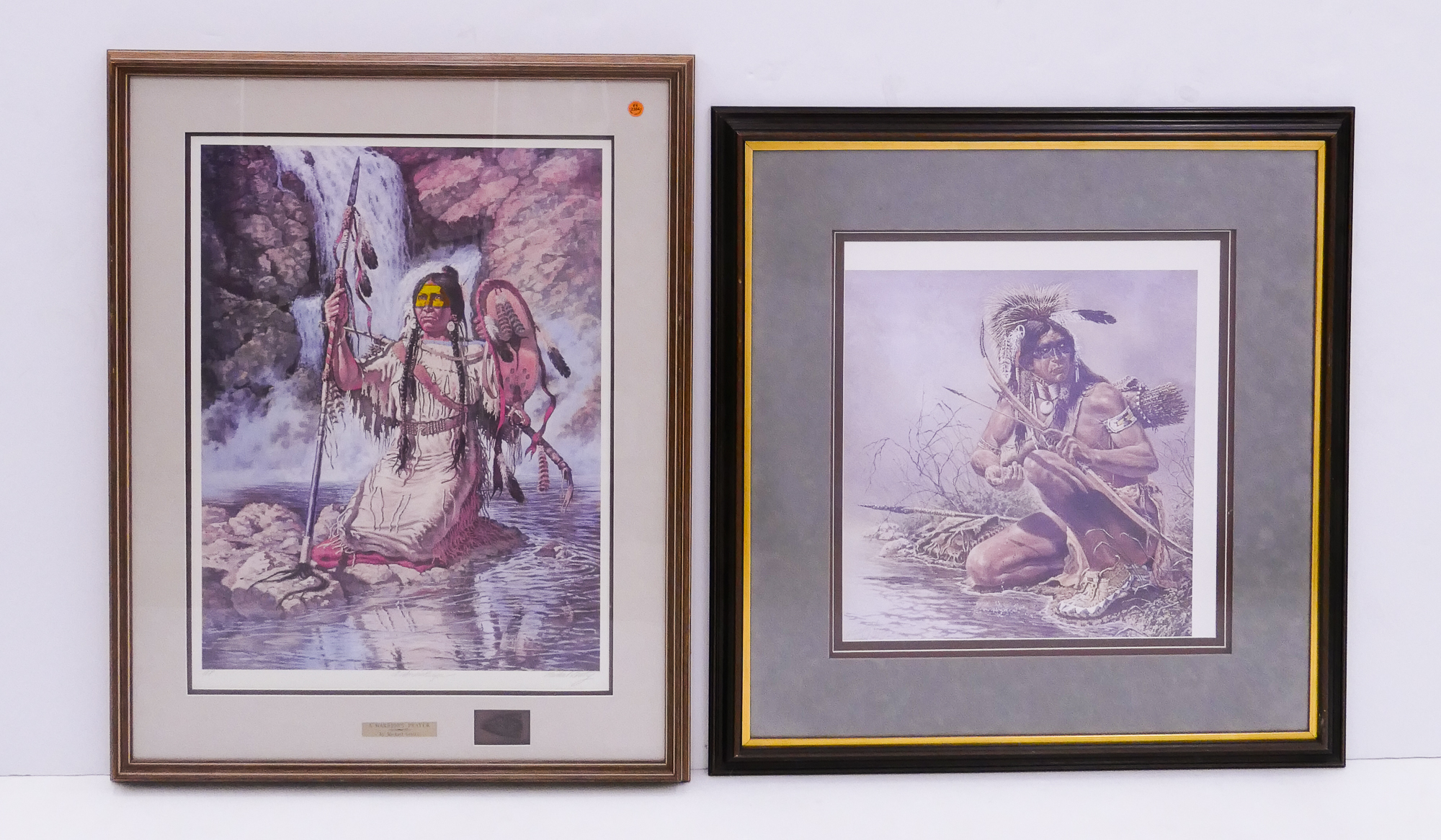 Appraisal: pc Michael Gentry Framed S N Western Prints- largest x