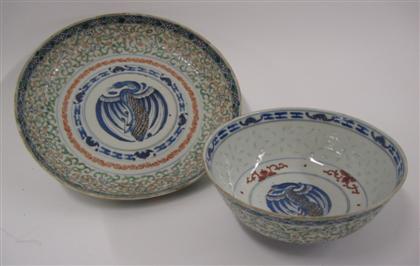 Appraisal: Two Chinese 'rice grain' export porcelain itemskangxi marks Qing dynasty