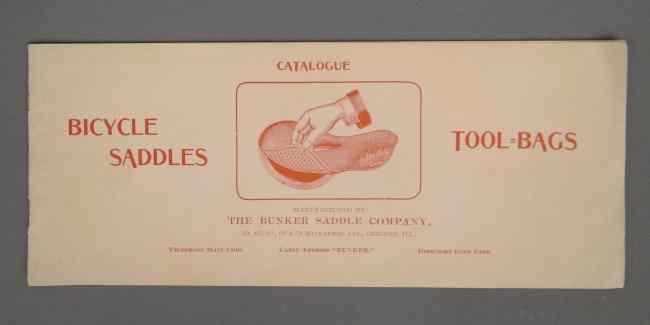 Appraisal: Catalog bicycle saddles and tool bags The Bunker Saddle Co