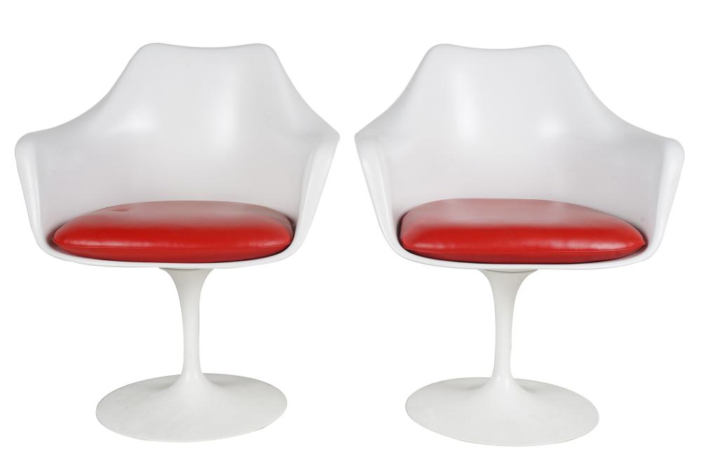 Appraisal: PAIR OF EERO SAARINEN FOR KNOLL TULIP CHAIRSwith label to