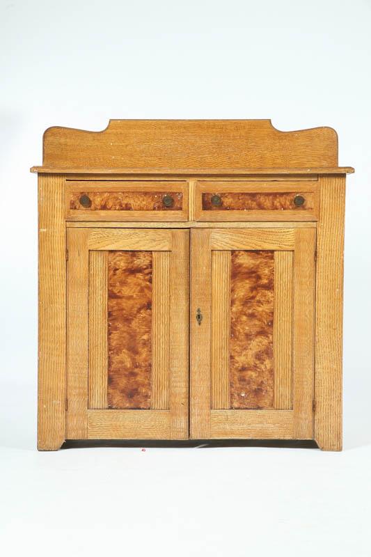 Appraisal: DECORATED CUPBOARD Pennsylvania th century poplar Two drawers over two