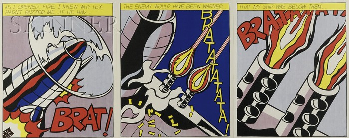 Appraisal: Roy Lichtenstein American - As I Opened Fire A Triptych