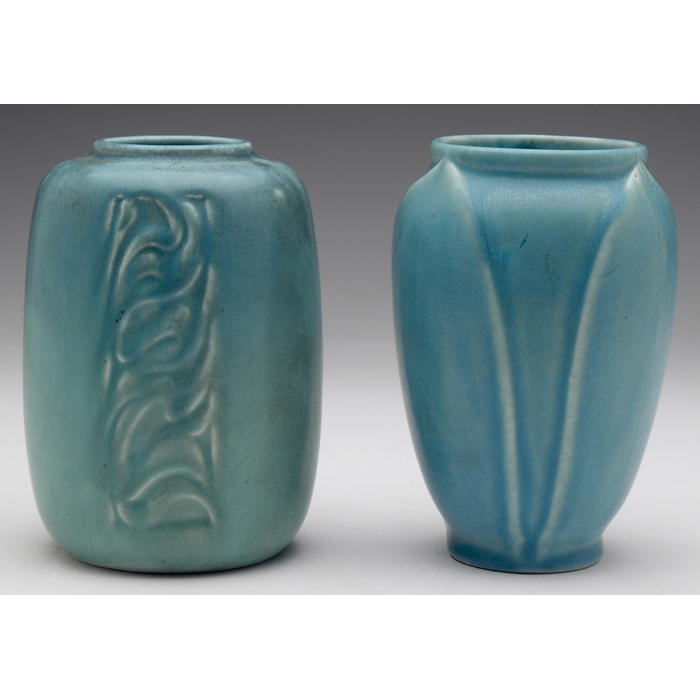 Appraisal: Rookwood vase organic designs under a blue matte glaze ''w