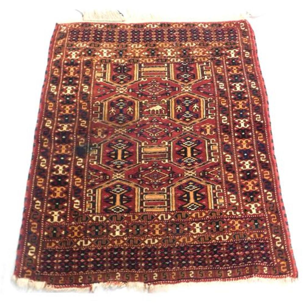 Appraisal: RUG Semi-antique Bokhara scatter rug '' x '' wool on