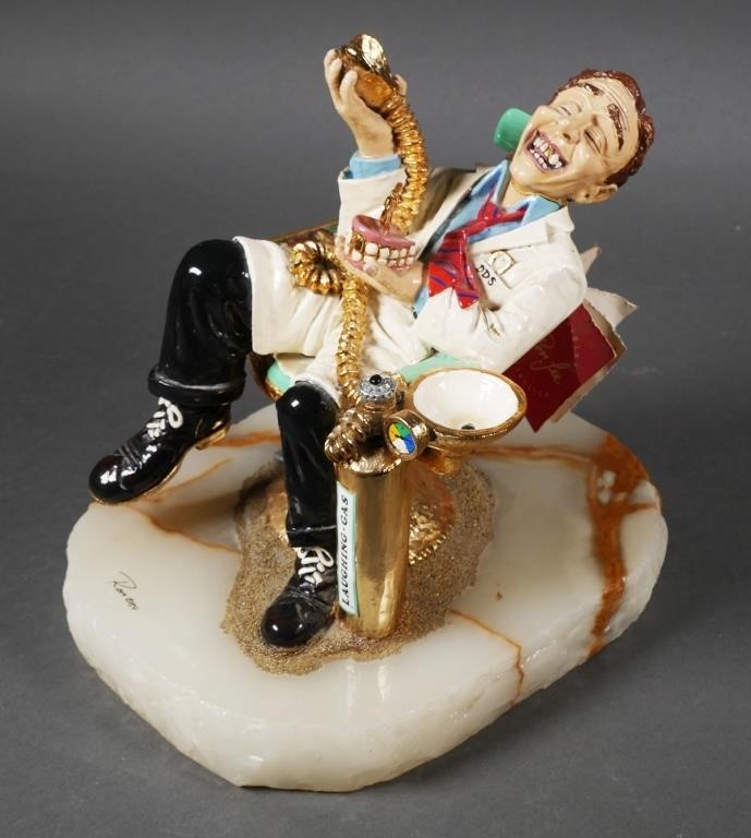 Appraisal: RON LEE - laughing gas dentist sculpture Signed and dated