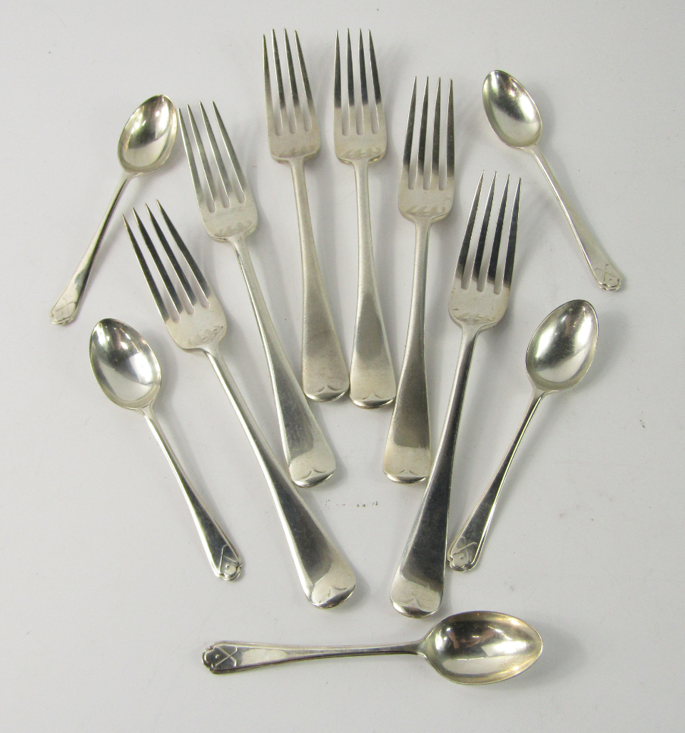 Appraisal: A set of six George V silver Old English pattern