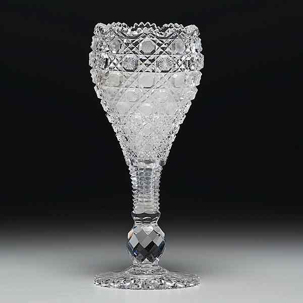 Appraisal: American Cut Glass Vase American late th century A colorless