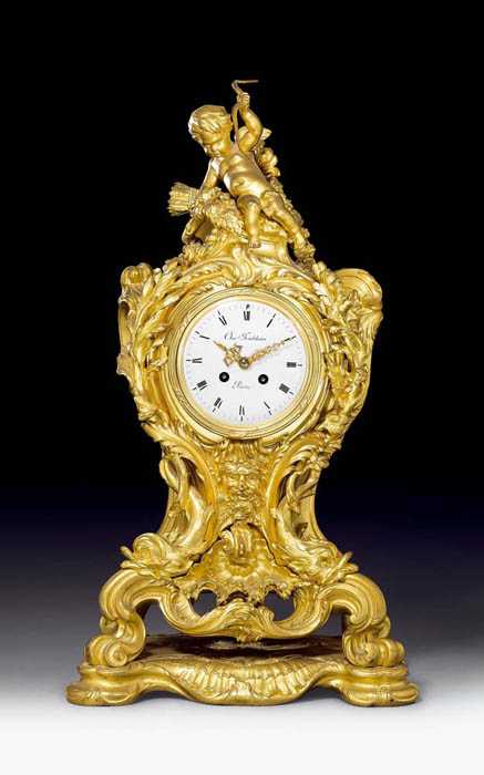 Appraisal: MANTEL CLOCK A L'AMOUR late Louis XV the dial signed