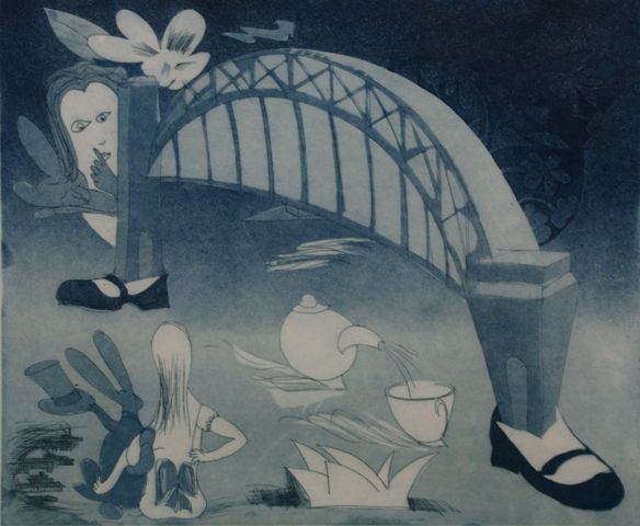 Appraisal: Charles Blackman born Alice over the Opera House etching signed