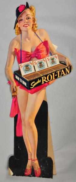 Appraisal: Cardboard Roitan Cigar Advertising Standup Sign Description to s Beautiful