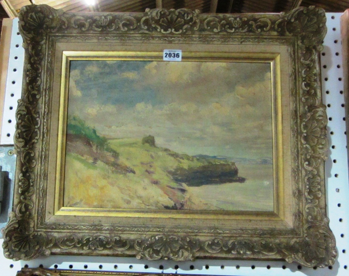 Appraisal: George William Leech th century View from a cliff oil