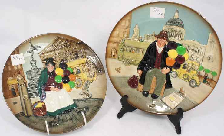 Appraisal: Royal Doulton Embossed Collector Plates The Old Balloon Seller and