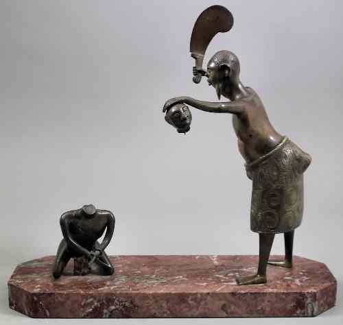 Appraisal: An unusual early th Century French bronze group of a