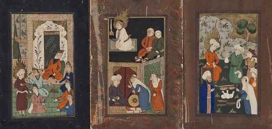 Appraisal: Indo-Persian School A mixed group of miniatures depicting courtly scenes