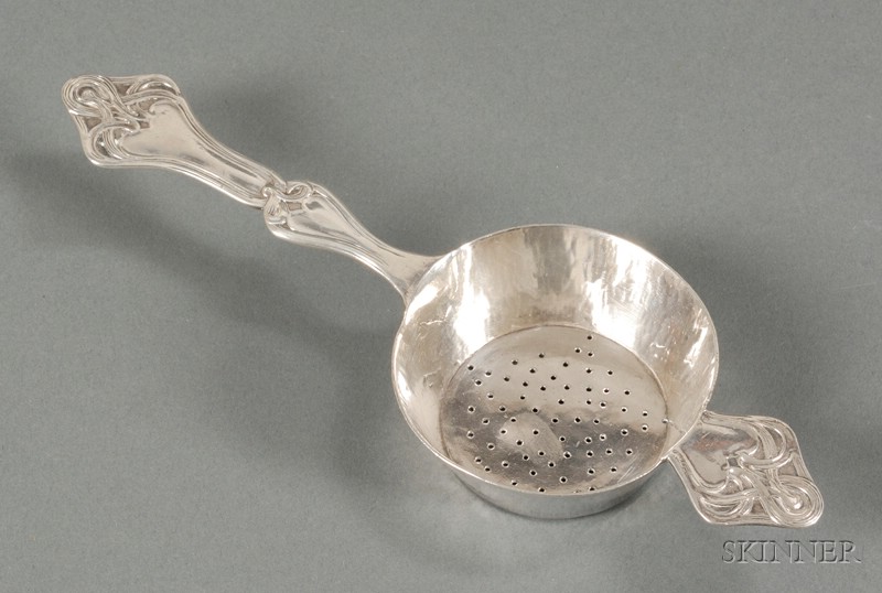 Appraisal: Art Nouveau Tea Strainer Sterling silver Retailed by Bailey Banks