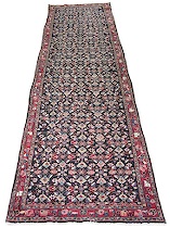 Appraisal: Tabriz Runner This Tabriz runner features a wide blue black