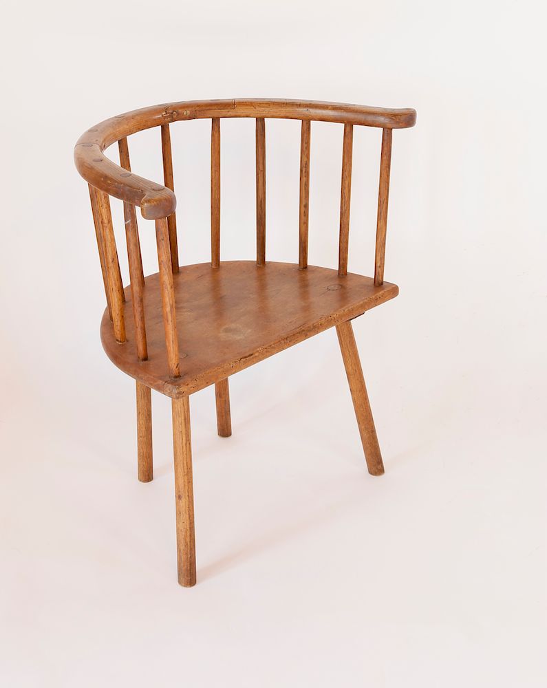 Appraisal: th Century English D-Seat Low-Back Windsor Chair Exclusive on Bidsquare