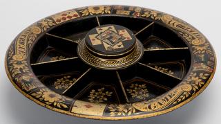 Appraisal: Pope Joan Game Circa Lovely hand painted game board that