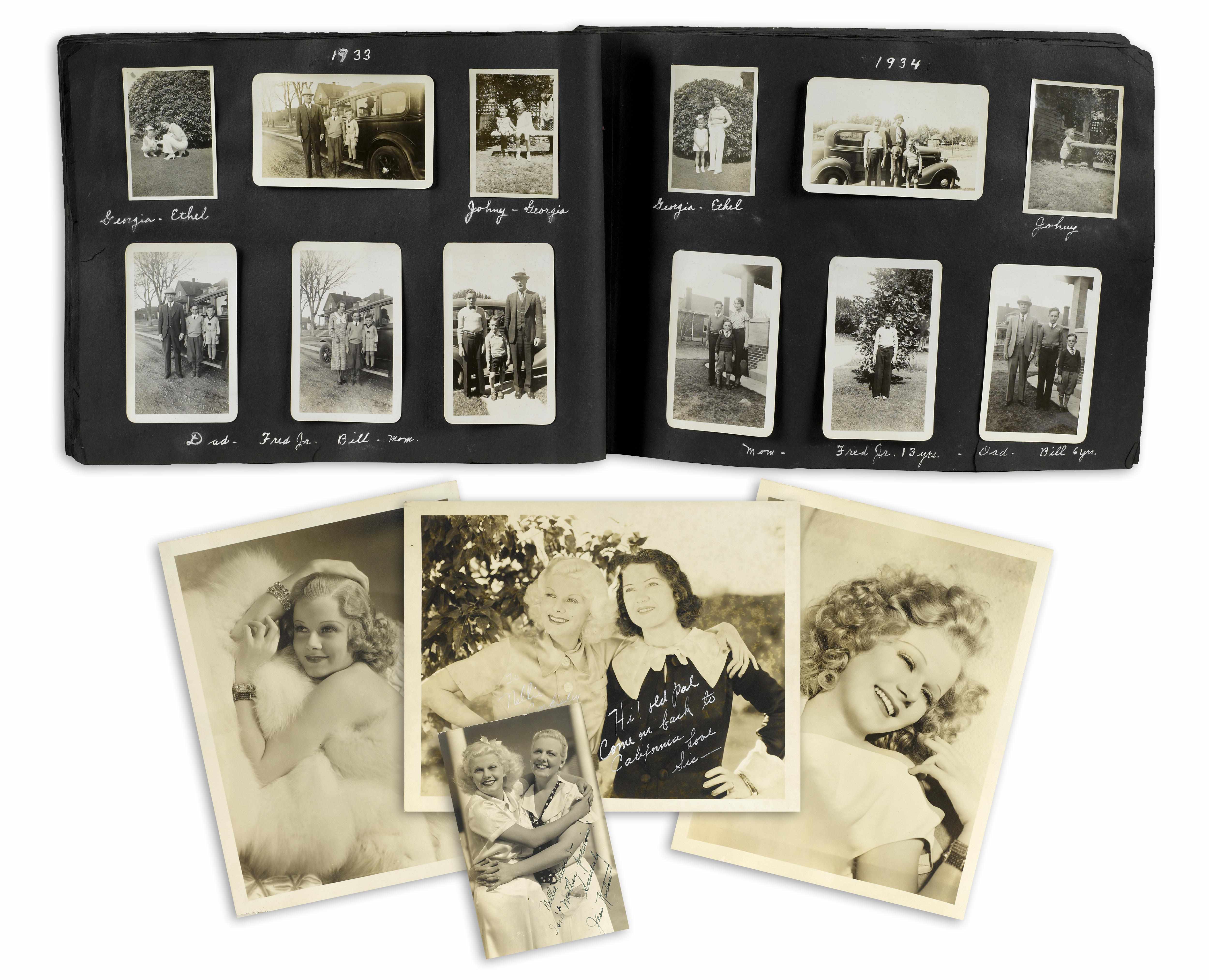 Appraisal: Hollywood Memorabilia s- s A Jean Harlow inscribed photograph A