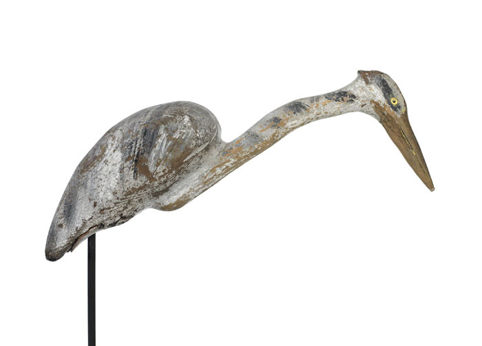 Appraisal: GREAT BLUE HERON CONFIDENCE DECOY EARLY TWENTIETH CENTURY Height on