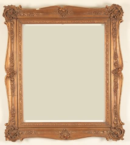 Appraisal: Gilt gesso frame with floral spray and shell motiff x