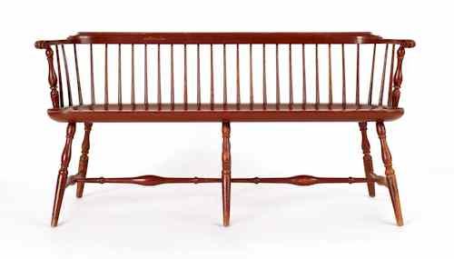 Appraisal: Windsor style lowback bench th c h l