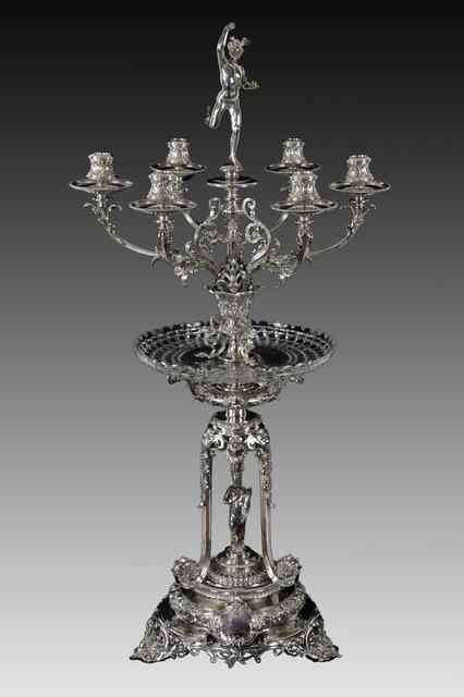 Appraisal: A Victorian silver six-light candelabrum centrepiece Edward and John Barnard