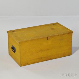 Appraisal: Shaker Small Yellow-stained Pine Storage Chest Canterbury New Hampshire late