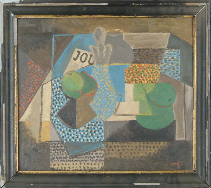 Appraisal: AFTER HENRI HAYDEN French - ABSTRACT STILL LIFE Oil on