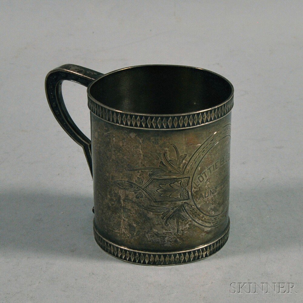 Appraisal: Whiting Manufacturing Co Sterling Mug third quarter th century cylindrical