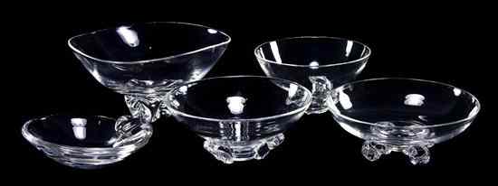 Appraisal: Five Steuben Glass Bowls each of various forms and sizes