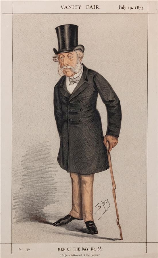 Appraisal: A Group of Five Handcolored Engravings from Vanity Fair Largest